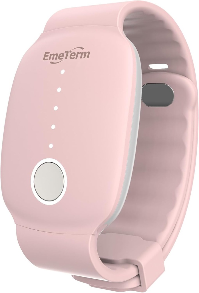 EmeTerm Fashion FDA-Cleared Relieve Nausea Electrode Estimulador Por la mañana Enfermedad Moción Viaje Enfermedad Vomit Relief Recargable No Gel Drug Free Wrist Bands without Side Effects