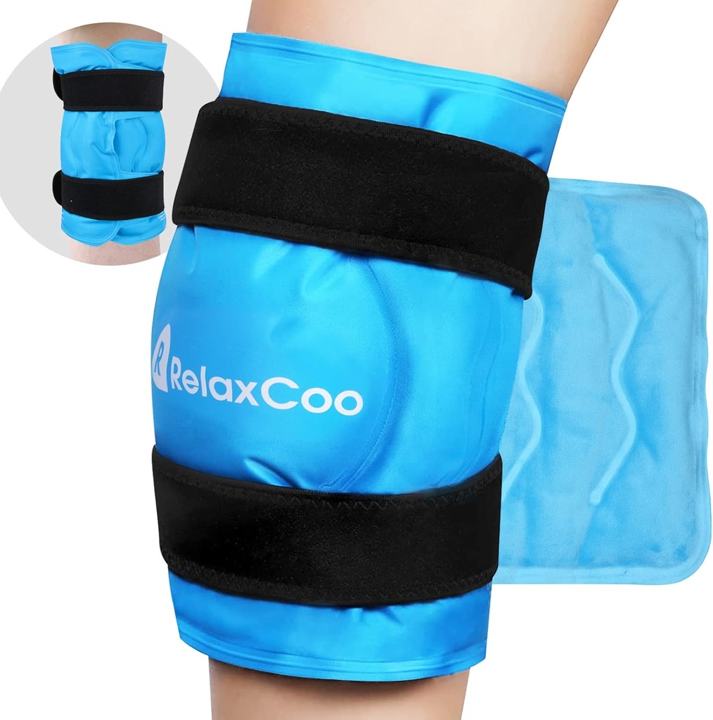 XXL Knee Ice Pack Wrap, Reutilizable Cold Pack para dolor de rodilla y alivio de hinchazón