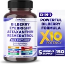 All-in-1 Bilberry Eyebright Astaxanthin Elderberry Resveratrol Suplemento - Rich in Antioxidants &amp; Supports Eye Health - Made in The USA -150 Capsules