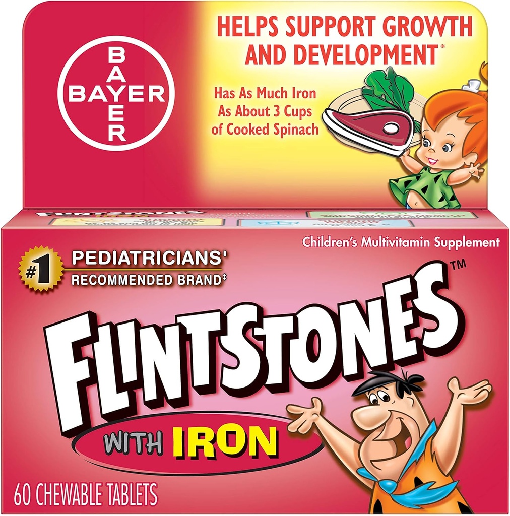 ¿Flintstones? Más Iron Chewable Vitaminas - 60ct