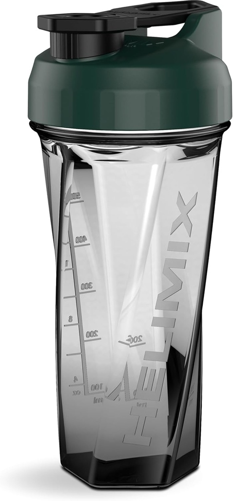HELIMIX 2.0 Vortex Blender Shaker Bottle Holds upto 28oz  No Blending Ball or Whisk Silencio EE.UU. Hecho ← Portable Pre Workout Whey Protein Drink Shaker Cup ¦ Mixes Cocktails Smoothies Shakes ← Top Rack Safe