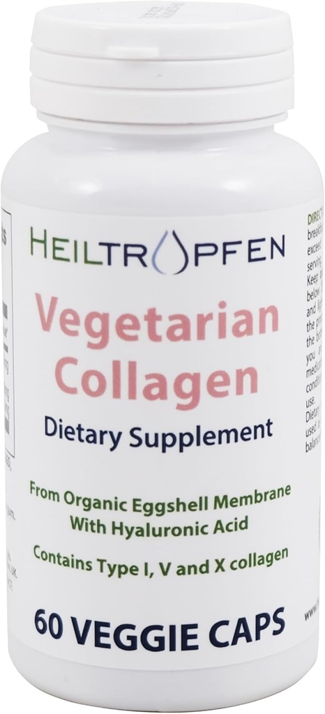 Heiltropfen Collagen Vegetarian caps ← desde Organic Eggshell Membrane Silencio Tipo 1, 5 y 10 Collagen ← Hialuronic Acid  60 Capsules ← Suplemento dietético