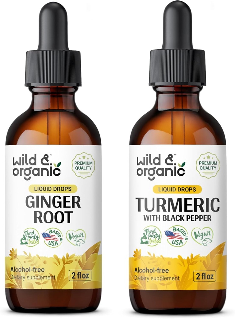 Ginger Root Tincture 2 fl oz & Turmeric Tincture 2 fl oz