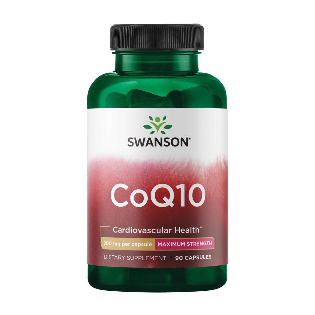 Swanson CoQ10 Cardiovascular Brain Energy and Heart Health Antioxidant Support Suplemento 200 mg 90 cápsulas