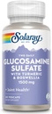 SOLARAY Glucosamine Sulfate 1500mg, Healthy Joint Support Supplement, Powerful Connective Tissue and Joint Health Formula with Turmeric " Boswellia, 60-Day Money Back Guarantee, 30 Serv, 60 VegCaps