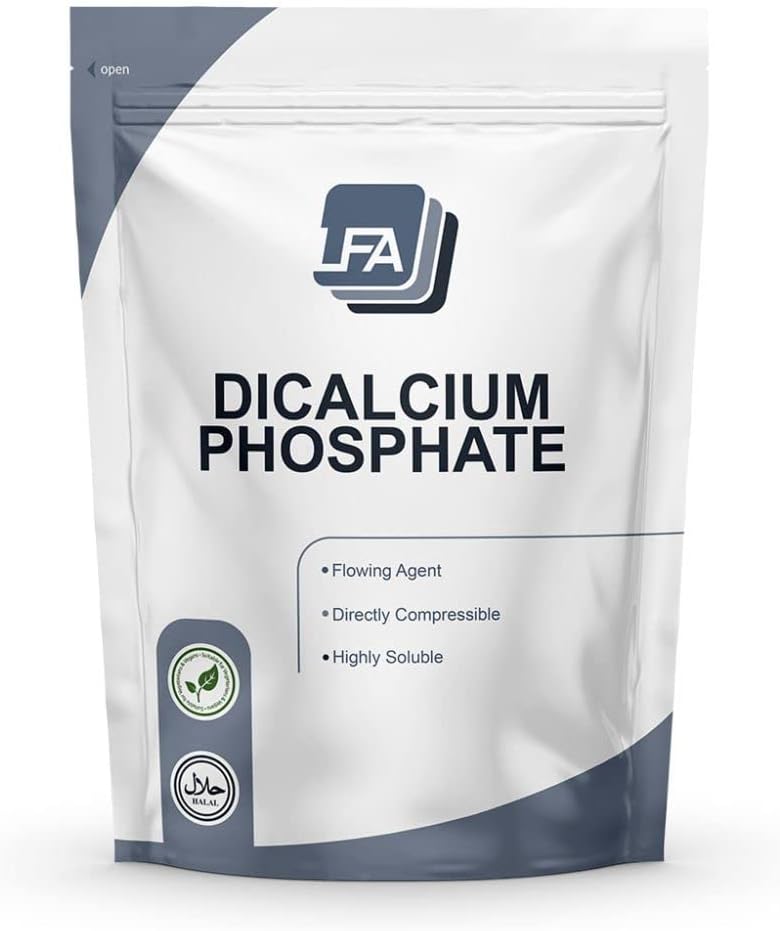 Dicalcium Phosphate Dihydrate DCPD Powder - 1 kg (2.2 lb) - Tablet &amp; Capsule Flowing Agent - Food Anti-Caking Agent &amp; Supplement Filler
