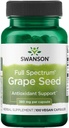 Swanson Grape Seed Heart Antioxidant Radicales sanos Presión arterial Soporte Polifenoles OPCS (Oligomeric Proanthocyanidins) Suplemento herbal 380 mg 100 cápsulas
