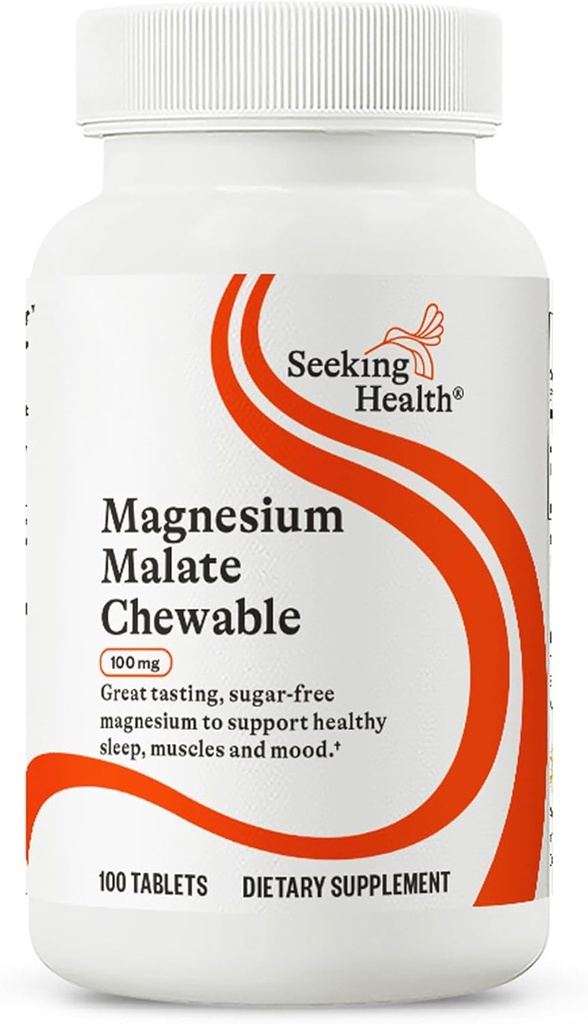 Búsqueda de Magnesio Malate Chewable - Suplemento Mineral Soportes Energía, Función Muscular & Función Nerve - Fórmula con Dimagnesium Malate para apoyar Absorción - 100 mg, 100 tabletas Chewable