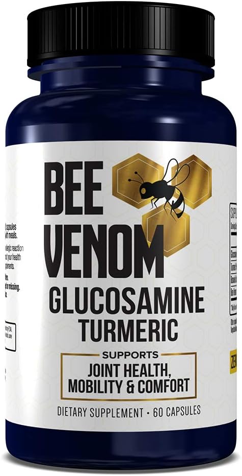 GenRestore: Bee Venom Suplemento dietético - Glucosamine Turmeric Blend, Mejora la Salud Conjunta, Movilidad y Suplemento Confort - Extra Strength Pills - Complejo de Salud Natural – 60 cápsulas (1)