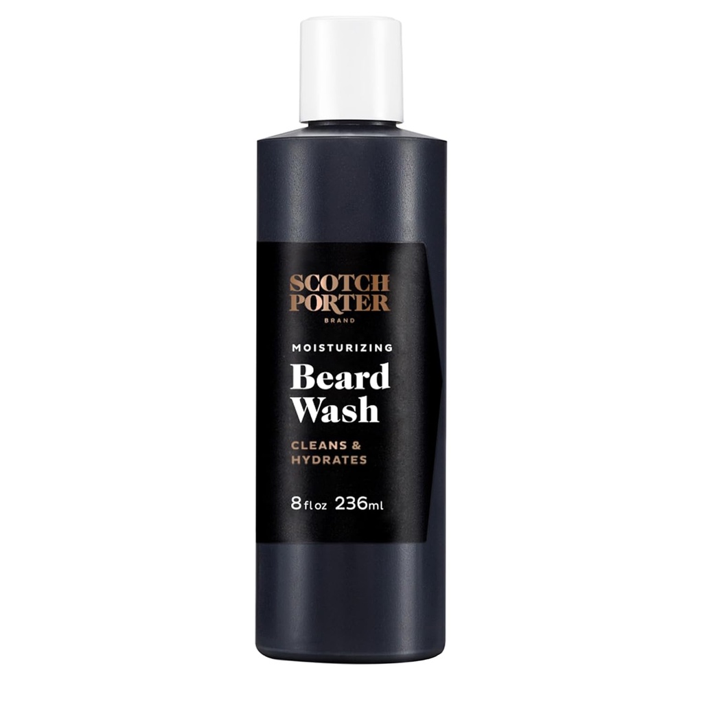 Scotch Porter Moisturizing Beard Wash – Cleanse, Refresh, Hydrate & Soften Coarse, Dry Facial Hair mientras protege la piel para una barba Fuller/Healthier-Looking – Original Scent, 8 oz. Botella