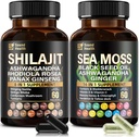 SoundHealth Irish Sea Moss " Shilajit Capsule Bundle for Men ' Women,Third-Party Tested, Non-GMO , Easy-Swallow " Vegan 120 Capsules