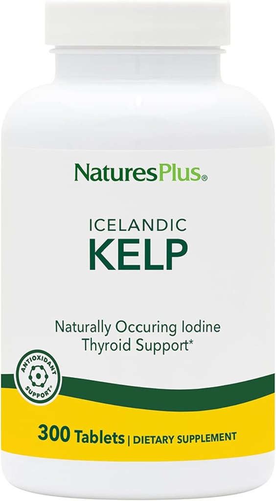 NaturalezasPlus IcelAndic Kelp - 150 mcg Iodine; 150 mg Kelp- 300 Tablas Vegetarianas - Suplemento Natural de Iodo - Sin gluten - 300 Actuaciones