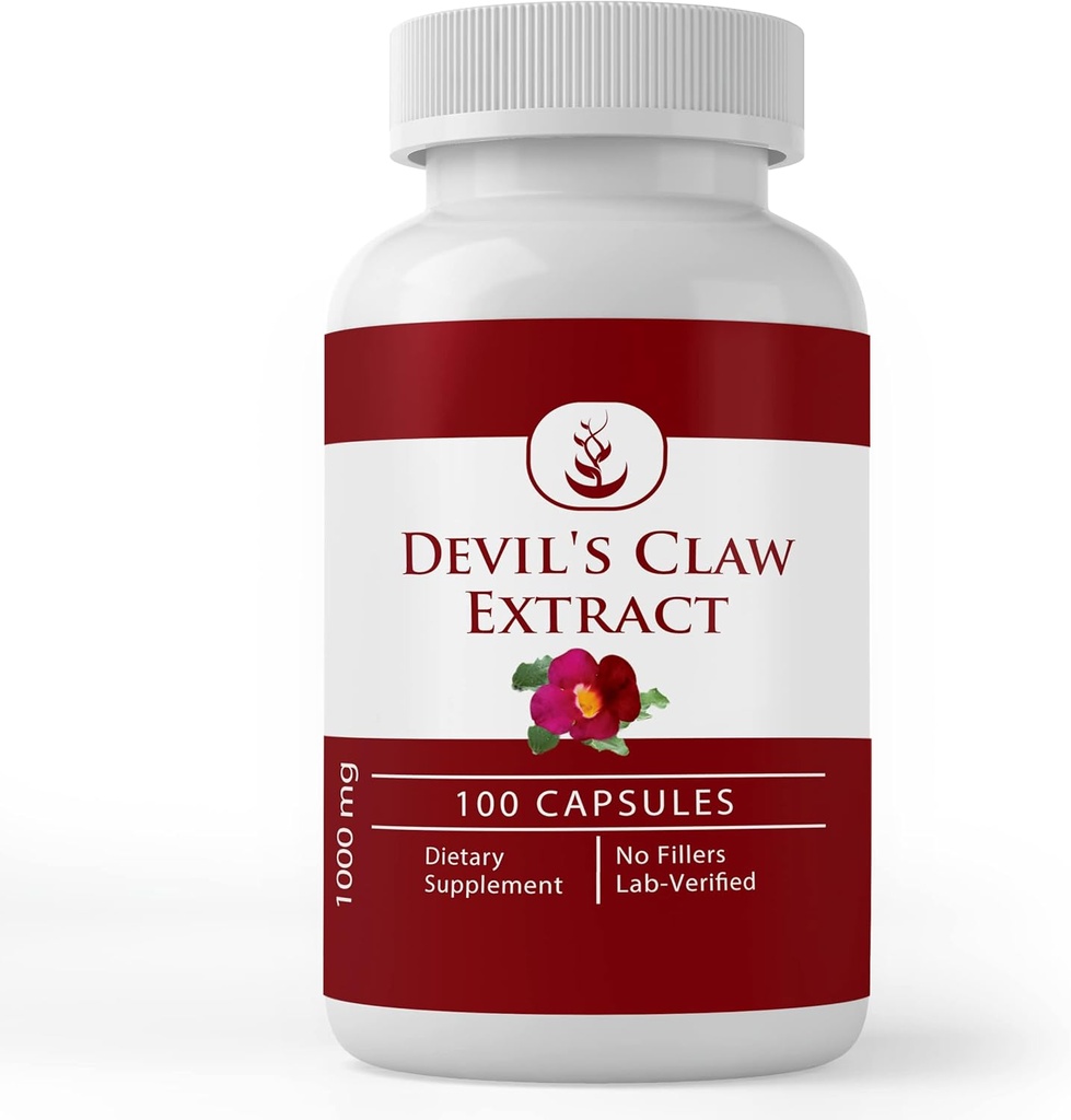 PURE Original INGREDIENTES Extracto de la garra del diablo, (100 capsules) Siempre puro, sin aditivos o explosivos, Lab Verified