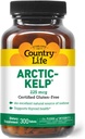 Country Life Arctic-Kelp – Natural Iodine Supplement for Thyroid and Immune Support – Vegan, Gluten-Free, 225 mcg – Ideal para la salud tiroidea, el hipotiroidismo y el soporte arenal, 300 Tablets