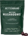 Betterbrand BetterMushrooms Nootropic Gummies - Supports Better Gut Health, Cognitive Function, Mental Clarity with 10 Functional Mushrooms - 60 Gummies - Raspberry Flavor - Pack of 1