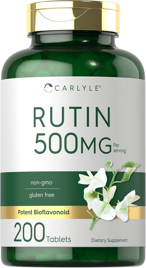 Carlyle Rutin Supplement 500mg | 200 Tablets | Vegetarian, Non-GMO, Gluten Free