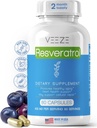VEEZE Resveratrol Supplement 600mg 60 Capsules & 60 Servings - Made in USA Natural & Organic Resveratrol - Rich in Antioxidants & Trans Resveratrol for Well-Being Support - Premium Organic Resveratrol