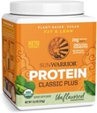 Clean Vegan Protein Powder Unflavored ¦ Organic Protein Powder Plant Based Fórmula con 5 Superfood Blend Sprouted &amp; Fermented ← Non-GMO Low Carb Soy Dairy & Gluten Free (Unflavored, 15 Servings)