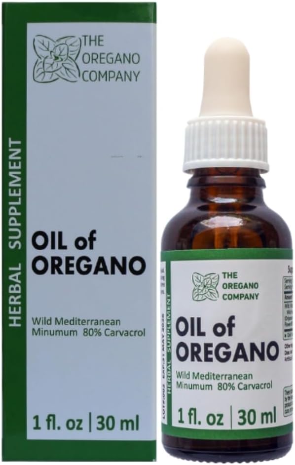 THE OREGANO COMPANY- Oil of Oregano TENIDO 1 fl. oz 30 ml ANTE Líquido, gotas TEN Vegan ANTE VENTA Vegetarian ANTE Aceite De Oregano TENIDO Suplementos de Grado de Alimentos comestibles TENIDO Carvacrol Alto Natural Potency sometida Wild Oregano Oil Extract