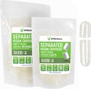 XPRS Nutra Vegan Tamaño 2 Cápsulas separadas - 100 Cápsulas de vacío Premium Separadas en bolsas - Píldoras vacías para relleno de suplementos de bricolaje