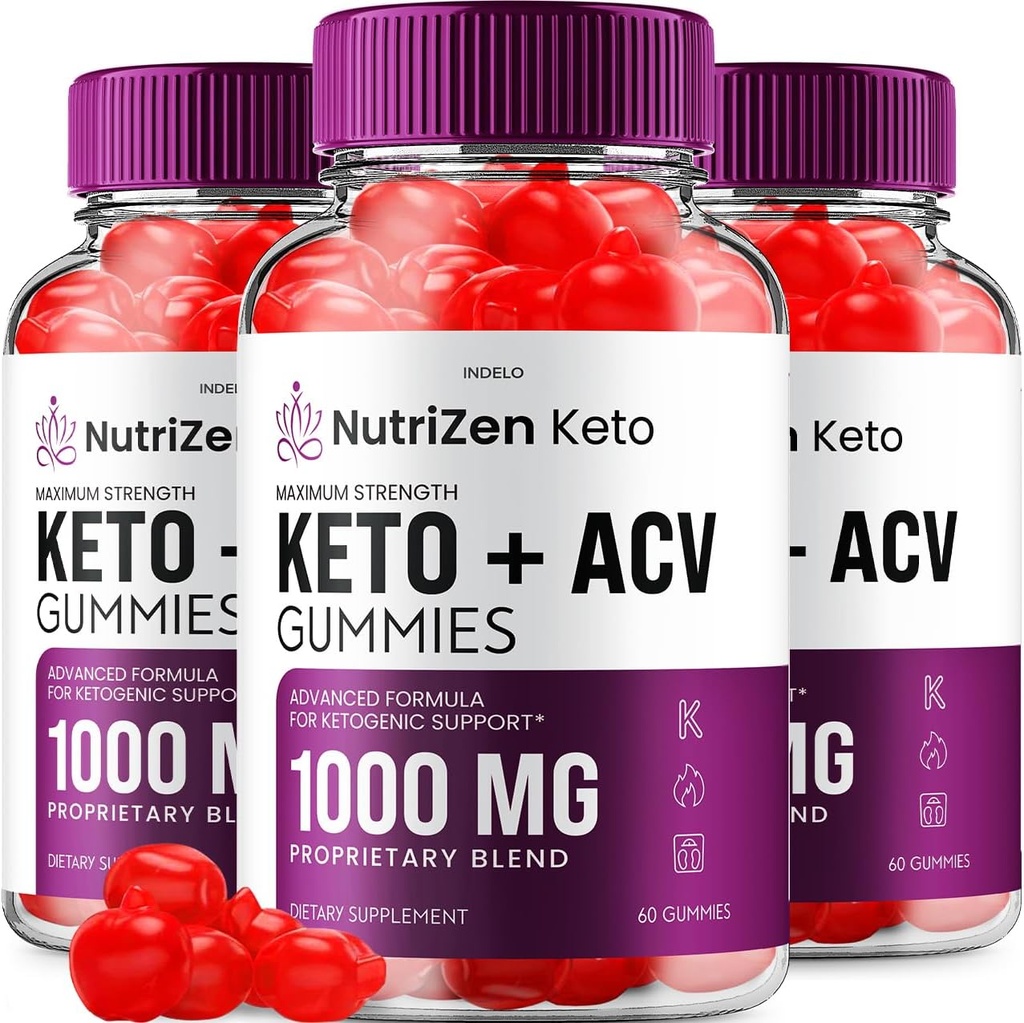 (3 Pack) NutriZen Keto ACV Gummies - Advanced Formula Nutri Zen Keto Plus ACV Gummies Apple Cider Vinegar Keto Nutrizen ACV Gummies Suplemento dietético Opiniones Hombre Mujeres (180 Gummies)