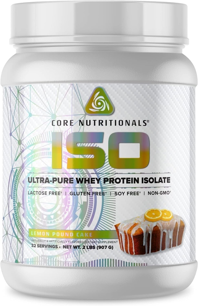Nutriciones básicas Iso Whey Protein Isolate ← Lactose, Gluten, &amp; Soy Free TEN 100% Micro Filtrado, Cold Presionado Silencio 25g Protein ← 2 Pound (Lámina de Libra)