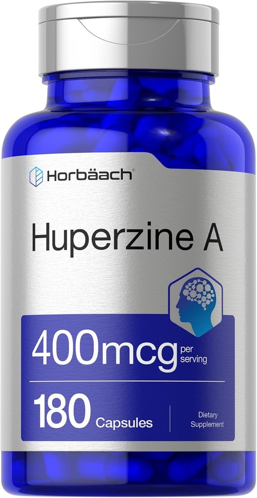 Horbäach Huperzine A 400mcg  180 Capsules ← Non-GMO, Gluten Free Supplement