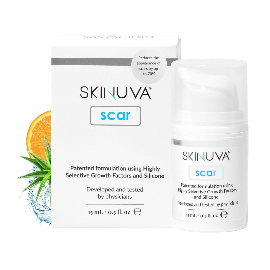 Skinuva® Next Generation Scar Cream - Advanced Scar Cream Formulado con Factores de Crecimiento (0,5 oz)