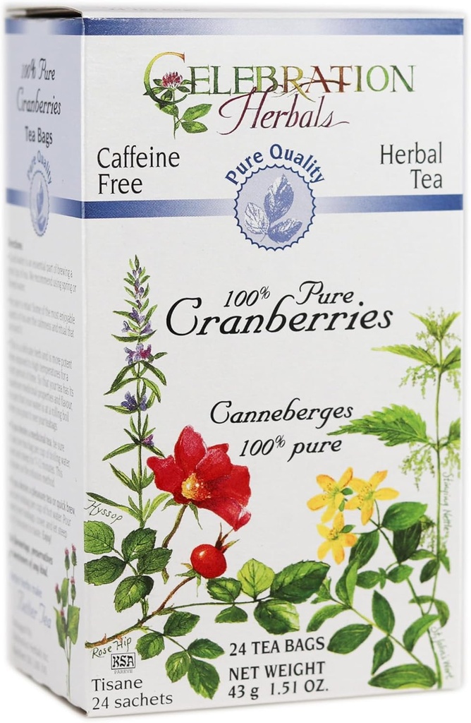 CELEBRACIÓN HERBALS Cranberries Calidad pura 24, Conde, Pack of 1