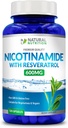 Genérico de vitamina natural Nicotinamida con Resveratrol 600mg (Vitamin B-3) 120 cápsulas vegetales Gluten Gratis