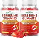 2 Packs Berberine Gummies,Sugar Free 2000mg High Potency Berberine HCI Supplement, Plus Ceylon Cinnamon, Milk Thistle for Women &amp; Men, Immune System & Metabolism Support - 120 Gummies