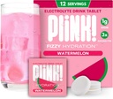 ¡Plink! Tablas de electrolitos de fizzy para adultos y niños – sandía, 12ct – Hidratación diaria con electrolitos – Bajo azúcar, Vegan, Keto Friendly, Non-GMO
