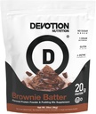 Devotion Nutrition Protein Powder Brownie Batter – 20g Whey Isolate & Casein Protein Blend – No Añadido Sugar, Low Carb, Gluten-Free, Keto-Friendly, 1g MCT, Kosher – 2lb Pouch