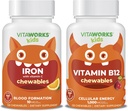 Niños Hierro 10 mg + Vitamina C Chewables + Vitamina B12 Chewables Bundle