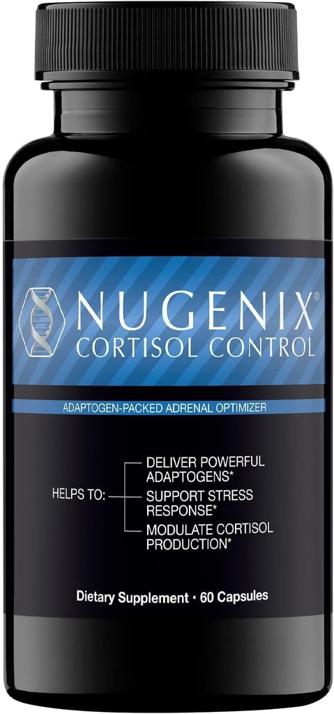 Nugenix Cortisol Control - Gerente de Cortisol y Suplemento de Apoyo Adrenal para Hombres, 60 cápsulas