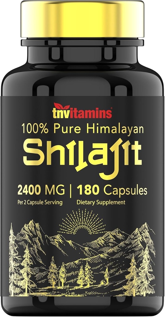 tnvitamins Shilajit Capsules 2400 MG - 180 Capsules tención 100% Pure Himalayan Shilajit Capsules for Men &amp; Women ← Shilajit Resin Suplemento TENIDO ¡Tres meses de suministro!