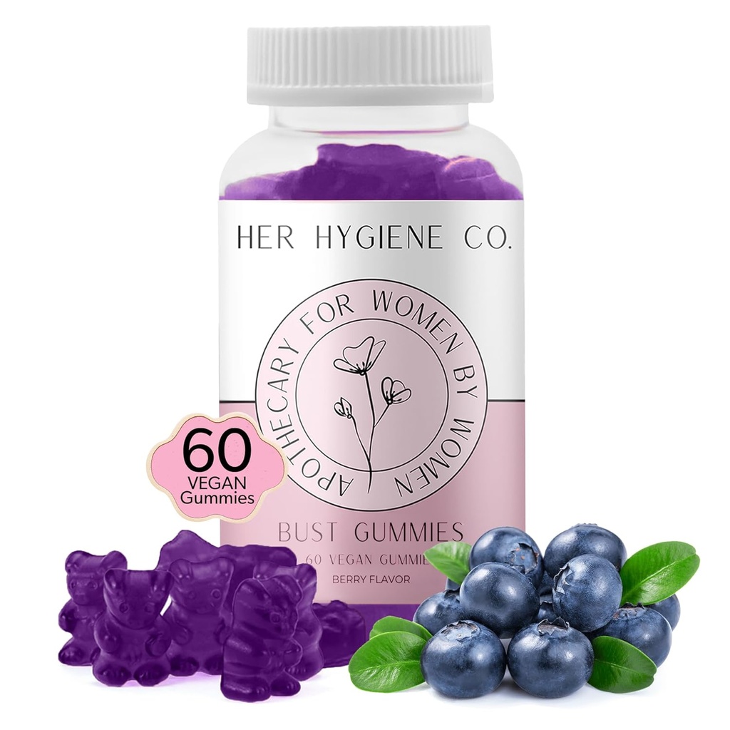Su Higiene Co. Chest Support Gummies for Women, Wellness & Confidence, Natural Herbal Blend, Multivitamin for Curves, Fitness Workout Supplement, Vegan & Non-GMO, Berry Flavor, 60 Condes