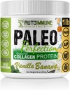 Paleo Perfection Vanilla Banana Grass Colagen Protein Powder con Stevia - Paleo, Keto, SCD, AIP Protein Powder con Apple Fiber, Carrot & Broccoli - 1lb Protein Powder &amp; Superfood Blend