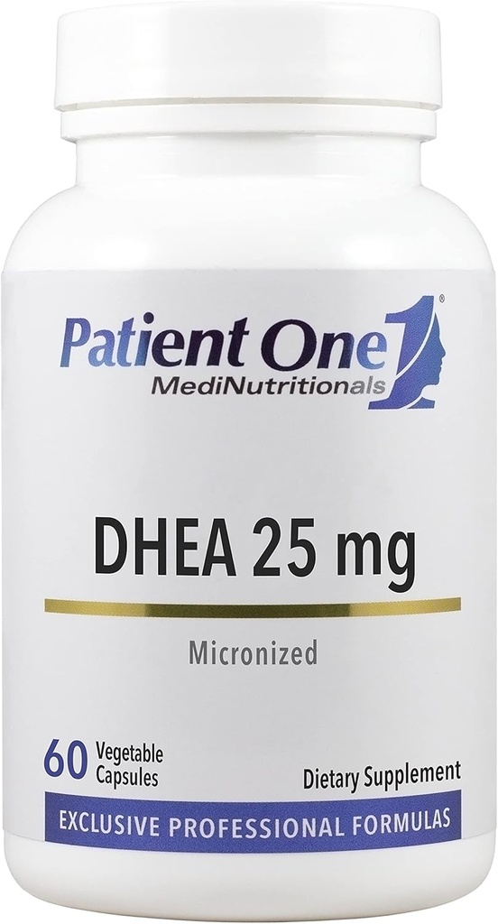 Patient One DHEA 25 mg | Supplement to Support Positive Mood, Energy Levels, and Endocrine Health* | Micronized for Enhanced Absorption | 60 Capsules