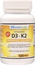 Wonder Laboratories Vitamina D 5,000 UI, Vitamina D3 + K2 Soporta un sistema saludable de inmunológico, esencial para huesos fuertes, salud cardíaca y distribución de calcio, 120 Tabletas
