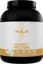 Regla 1 Fuente 7 Proteína – Década Sabor, Velvety Smooth Texture, 22g En cualquier momento Protein, y 10g Naturalmente Occurring EAAs Por Servir de 7 fuentes Premium (4 libras*, Vanilla Ice Cream)
