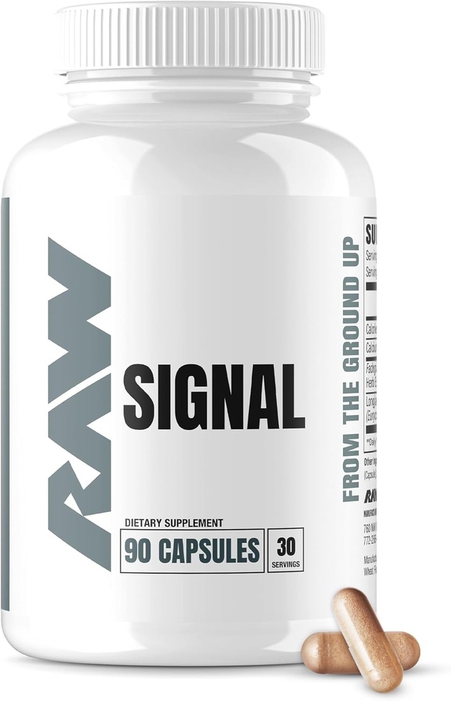 RAW Signal Fadogia Agrestis &amp; Tongkat Ali Suplemento, 90 Capsules - Tongkat Ali para Hombres con (Longjack Root Extract) & Fadogia Agrestis - Maximizar " Boost Male Performance