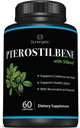 Suplemento de Pterostilbeno Premium – Pterostilbeno con resveratrol " Quercetina – Apoyo al envejecimiento saludable – Fuente natural Pterostilbene 100mg por servicio – 60 cápsulas