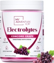 Zero Sugar - Concord Grape Electrolytes Polvo - Refreshing Hydration Mix - Caffeine Free Energy with All Natural Ingredients - Vegan, Keto & Paleo - Sugar Free Electrolytes Drink Mix - 120 Servings