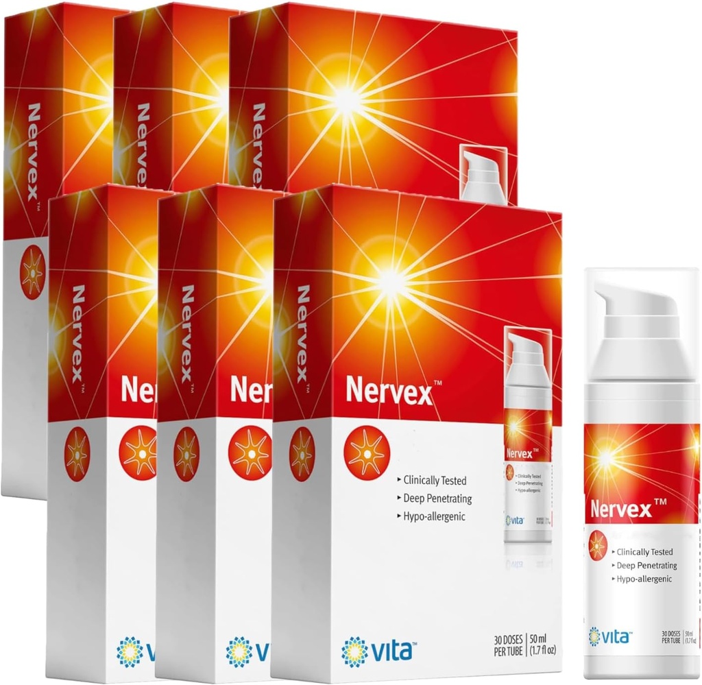 Vita Sciences Nervex Maximum Neuropathy Support, Scientifically Developed for Effective Natural Fast Cream for Feet, Hands, Legs, Toes - Pack of 6
