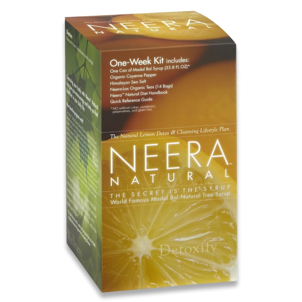 Neera Natural One Week Pack Master Cleanse Diet - Metabolism Booster Lemonade Detox Colon Cleanser " Detox Gut Cleanse, Master Cleanse Lemon Cayenne Maple Detox, 7 Day Cleanse Kit