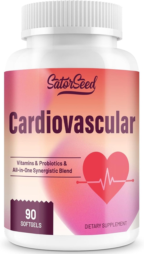 Cardiovascular Supplement 3000mg – Vitamins, Probiotics, Omega-3, and CoQ10 All-in-One Synergistic Blend for Adults – 90 Softgels