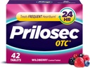 Prilosec OTC, Omeprazole Delayed Release 20mg, Acid Reducer, Treats Frequent Heartburn for 24 Hour Relief, All Day, All Night*, Heartburn Medicine, 20mg, Wildberry Flavor, 42 Tablets