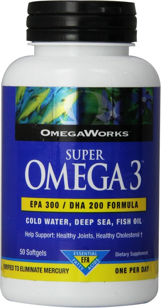 Omegas Super Omega 3 Softgels, botellas de 50 puntos (Pack de 2)