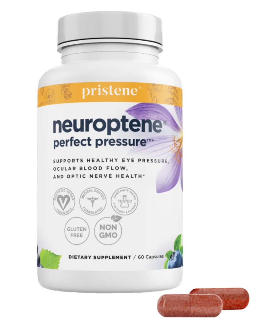 Vitaminas Ojo con Niacinamide Saffron Niacinamide CoQ10 para soporte óptico Nerve - Suplemento de mora para soportar las presiones Oculares saludables y el flujo sanguíneo retinal - Neuroptene® (60 cápsulas)